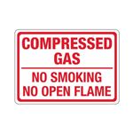 Compressed Gas No Smoking No Open Flame Sign